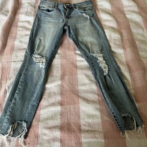 Nordstrom BP Raw Hem High Waist Ankle Slim Jeans